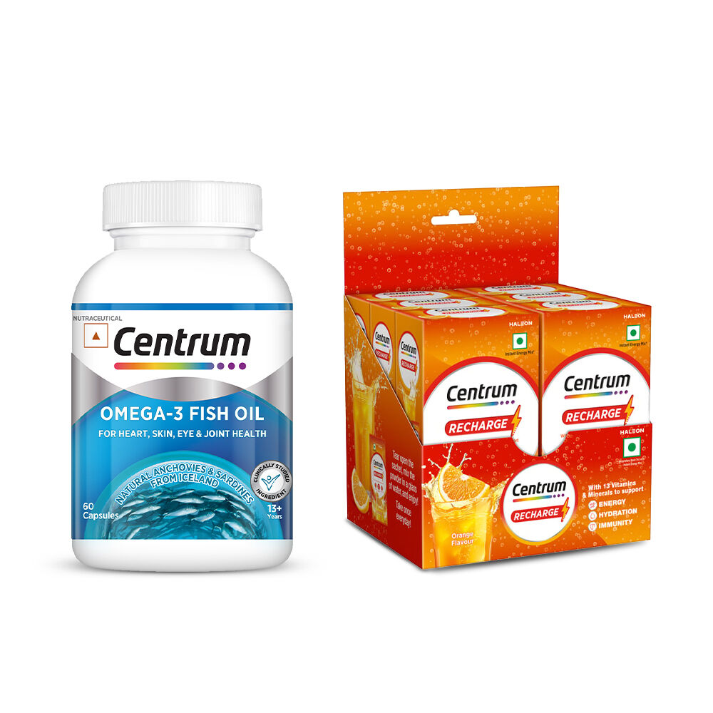 Centrum Omega-3 Fish Oil 60 Capsules & Recharge