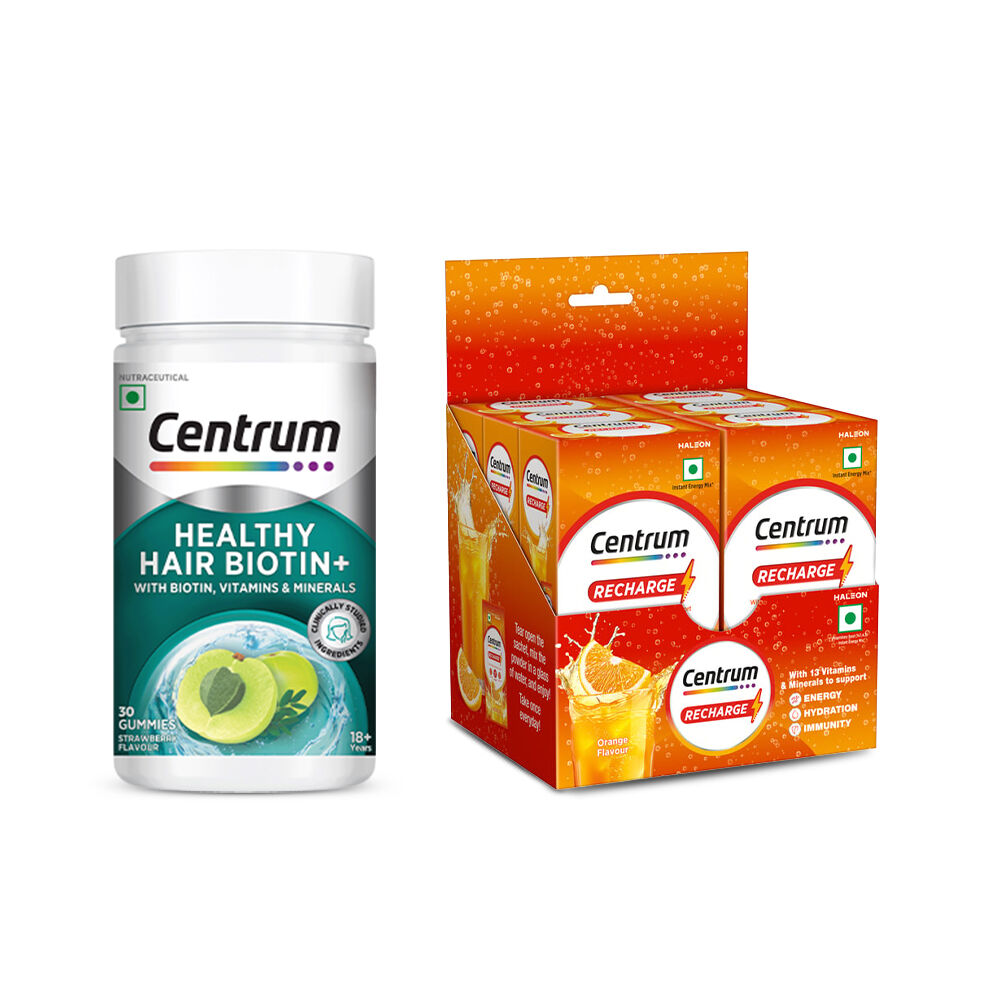Centrum Healthy Hair Biotin+ 30 Gummies & Recharge