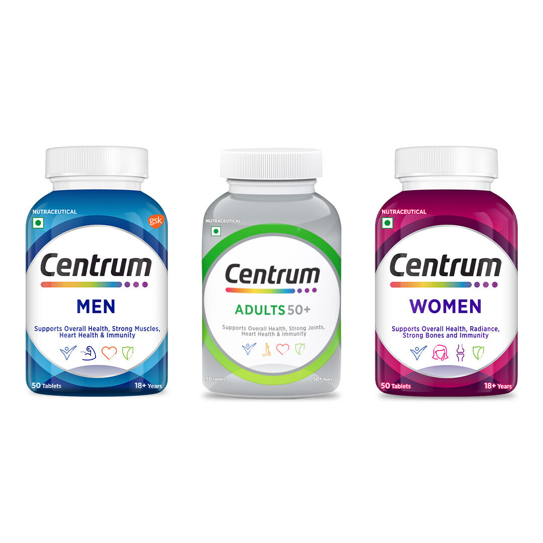 Centrum Adults 50+, Men & Women (50 Tablets Each)
